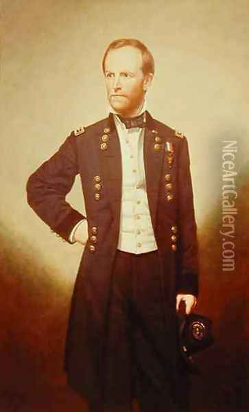 General William Sherman 1820-91 Oil Painting - George Peter Alexander Healy