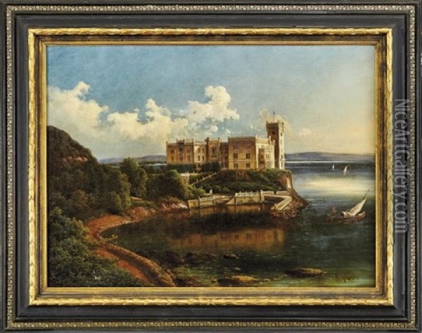 Blick Auf Das Castello Di Miramare Bei Triest Oil Painting - Ferdinand Lepie