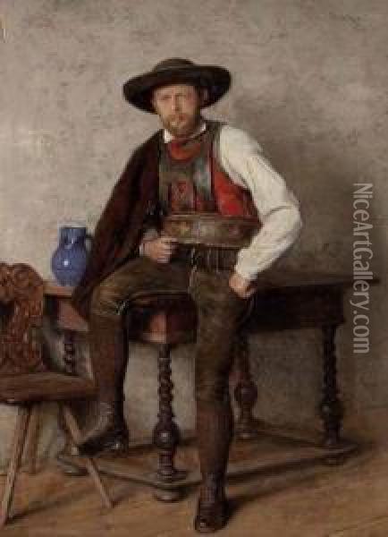 Tiroler In Tracht Oil Painting - Emil Strecker