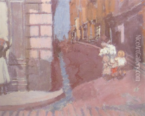 The Street Of The Wind, Dieppe Oil Painting - Walter Sickert