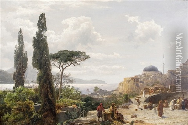 At The Bosporus Oil Painting - Karl Paul Themistocles von Eckenbrecher
