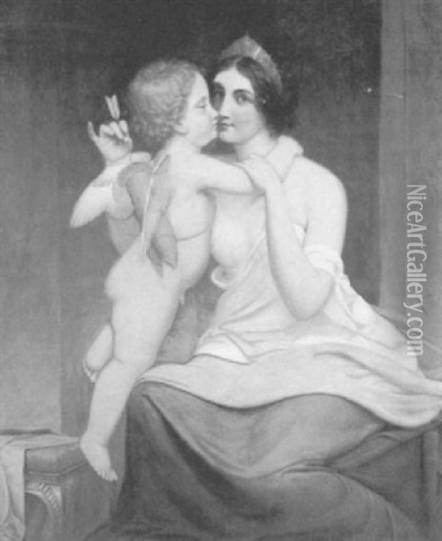 Venus Stealing Cupid's Last Arrow Oil Painting - Samuel Stillman Osgood