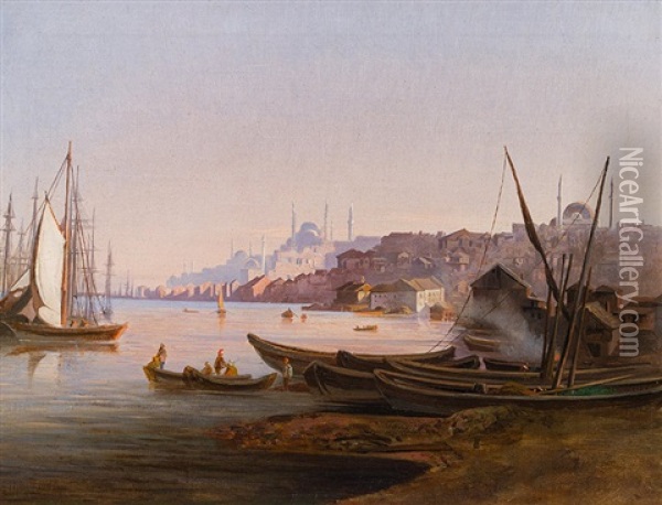 Blick Auf Istanbul Oil Painting - Giovanni Renica