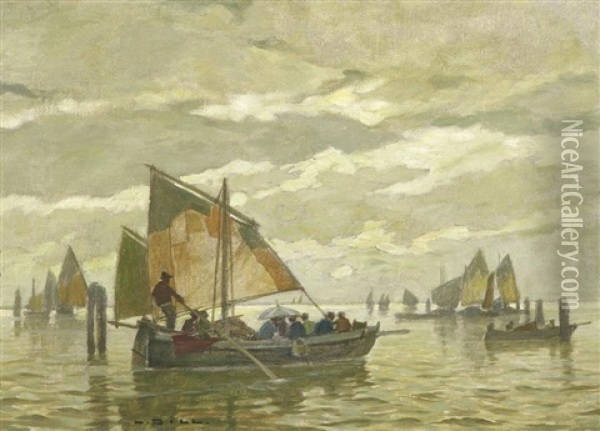 In Der Lagune Von Venedig Oil Painting - Ludwig Dill
