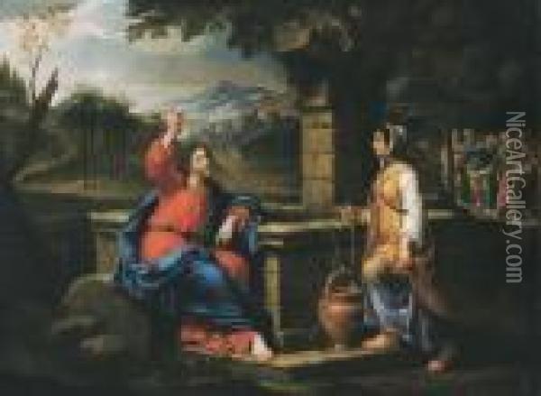Christ And The Samaritan Women Near The Well Oil Painting - Pierre Le Romain I Mignard