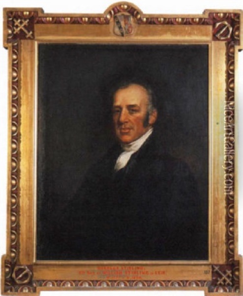 Portrait Of Charles Stirling, 4th Son Of William Stirling Of Keir, In A Dark Grey Coat And White Stock Oil Painting - John Partridge