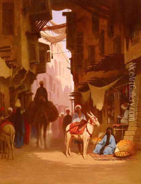 The Souk Oil Painting - Charles Theodore Frere