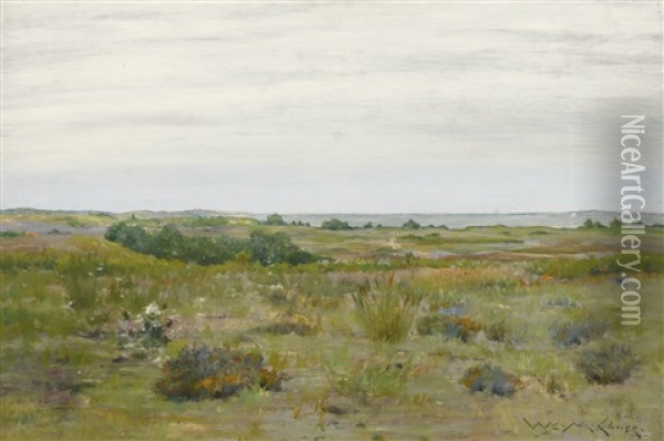 The Blown Thistle, Long Island Oil Painting - William Merritt Chase