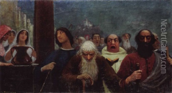 Prozession In Der Renaissance Oil Painting - Theophil Preiswerk