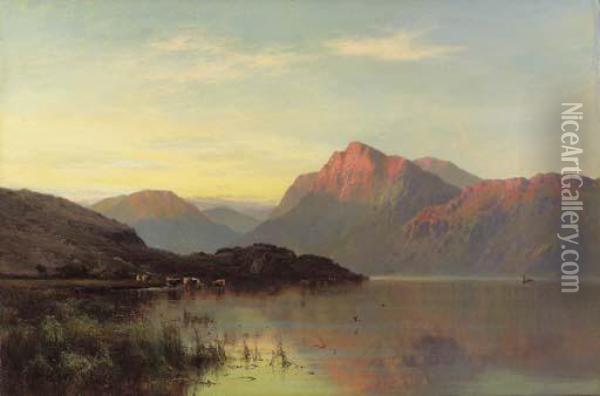 The Conway At Bettws-y-coed; And Tal-y-llyn, North Wales Oil Painting - Alfred de Breanski