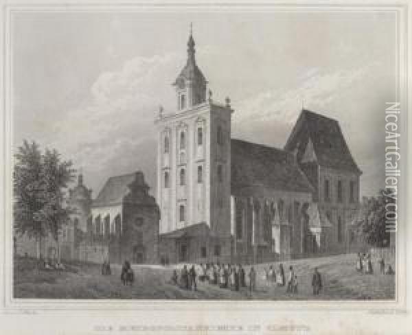 Cathedral Of Olomouc Before The Neo-gothic Restoration Oil Painting - Karl Wurbs