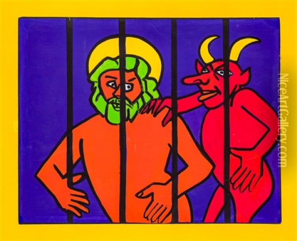 Gott Und Teufel Oil Painting - Otto Muhlenfeld