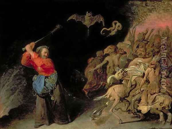 Dulle Griet Mad Meg raiding Hell Oil Painting - David The Younger Ryckaert