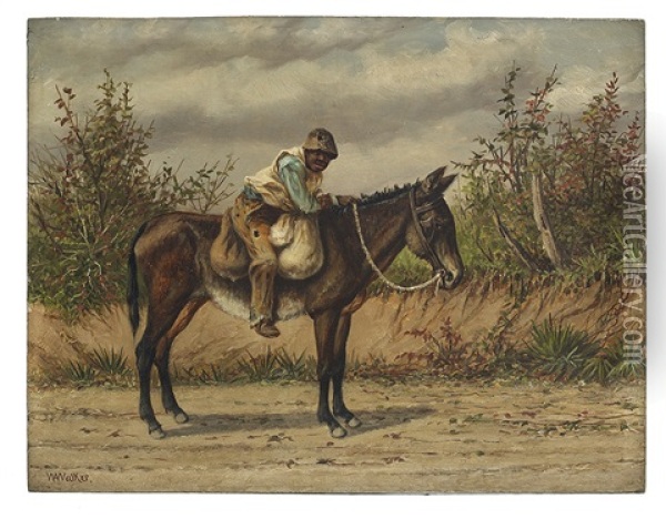 Young Boy On A Mule Oil Painting - William Aiken Walker