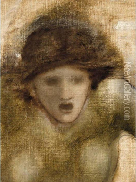 Study For One Of The Gorgons In The Finding Of Perseus Oil Painting - Sir Edward Coley Burne-Jones