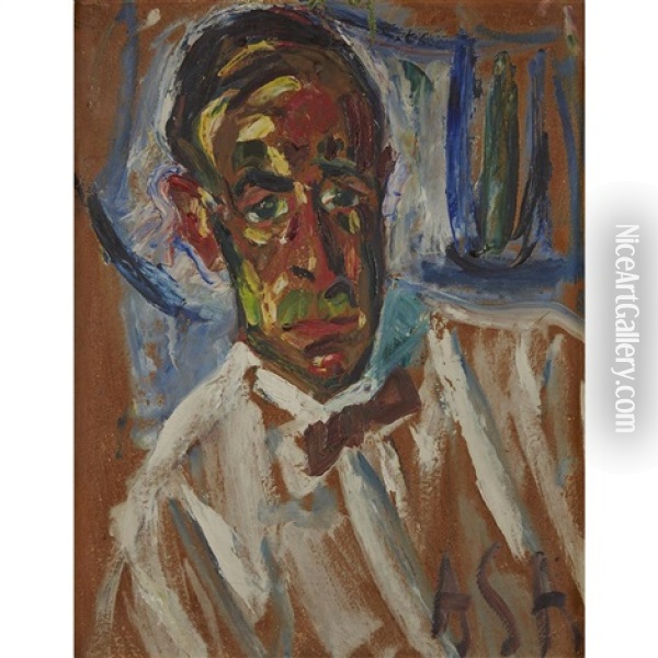 Double-sided Portrait Study Oil Painting - Albert Schiestl-Arding