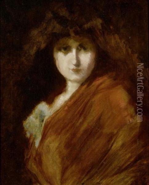 Portrait Of A Lady Oil Painting - Jean-Jacques Henner