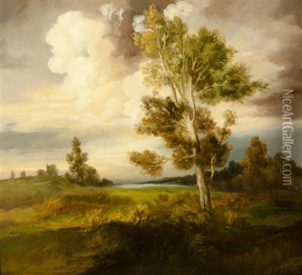 Landschaft Mit Baum Oil Painting - Viktor Rolin
