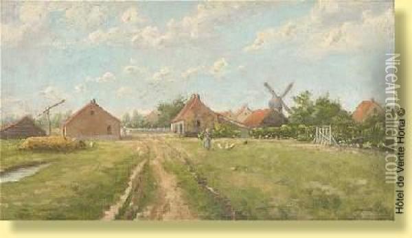 Village Ensoleille Oil Painting - Joseph I Heymans