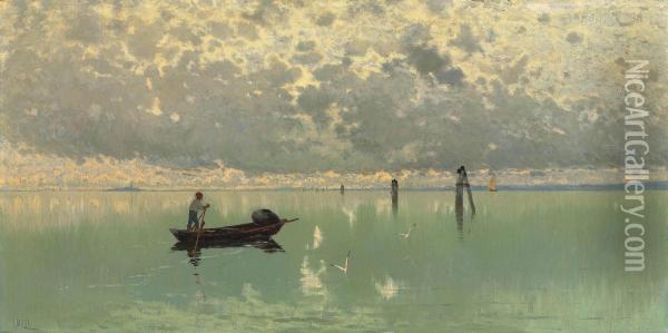 The Lagoon, Venice Oil Painting - Guglielmo Ciardi