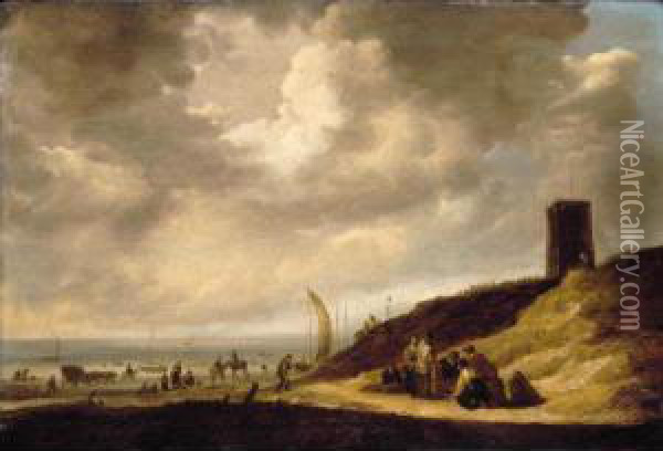 The Beach At Egmond Oil Painting - Maerten Fransz. Van Der Hulft