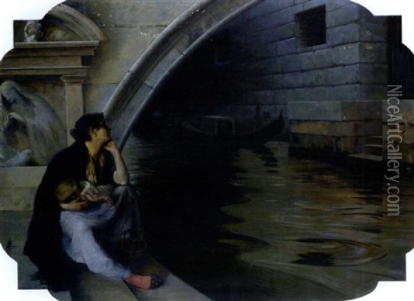 The Bridge Of Sighs Oil Painting - Ralph Wormeley Curtis