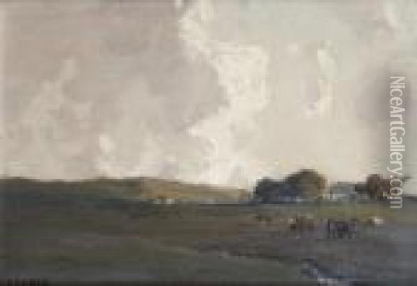 Cattle In Landscape Oil Painting - James Humbert Craig