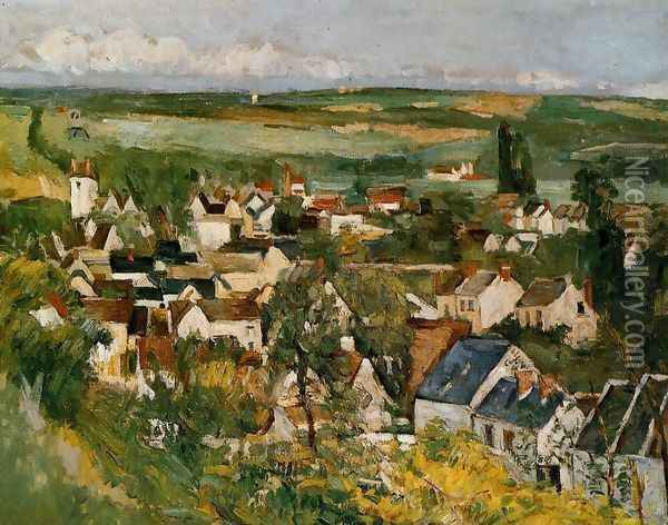 View Of Auvers Sur Oise Oil Painting - Paul Cezanne