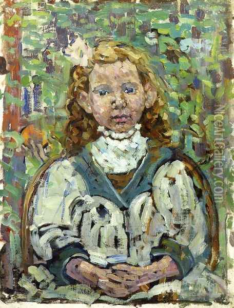 Seated Girl Oil Painting - Maurice Brazil Prendergast