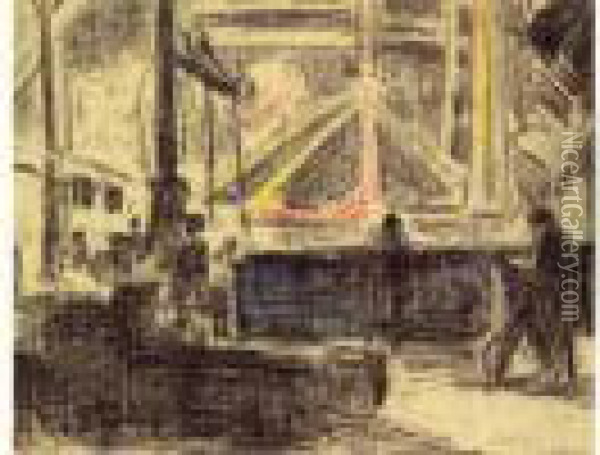 L'acierie A Charleroi, Vers 1895 Oil Painting - Maximilien Luce