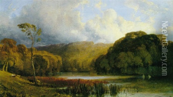Pastoral Landscape Oil Painting - William James Mueller