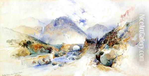 In the Cajon above Troyes, Mexico Oil Painting - Thomas Moran