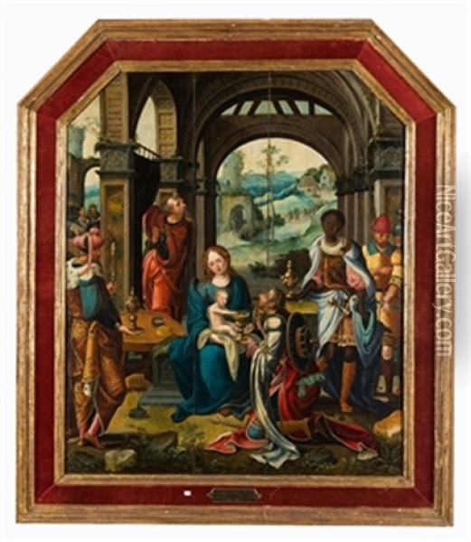 Adoracion De Los Reyes Magos Oil Painting - Pieter Coecke van Aelst the Elder