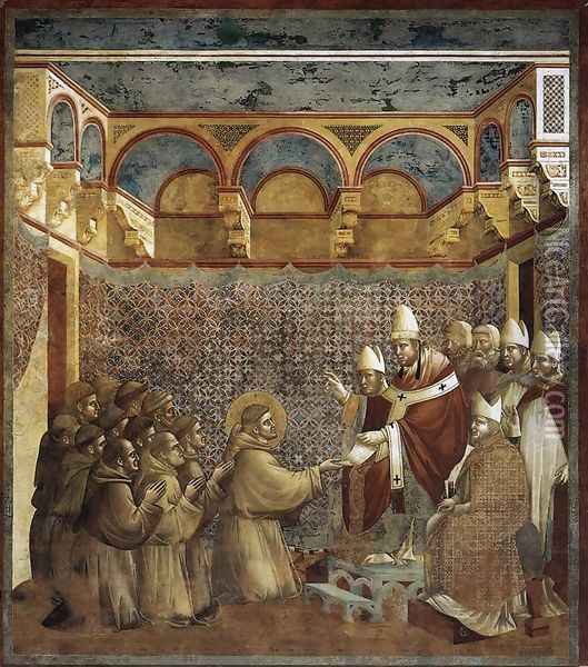 Legend of St Francis- 7. Confirmation of the Rule 1297-99 Oil Painting - Giotto Di Bondone