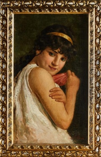 Ritratto Di Fanciulla Oil Painting - Achille Glisenti