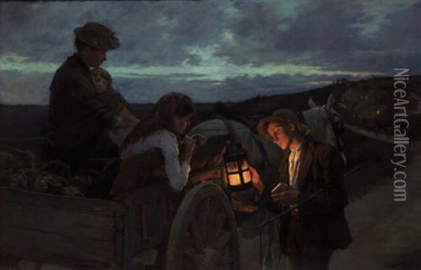 Lighting Up Time Oil Painting - Stanhope Forbes