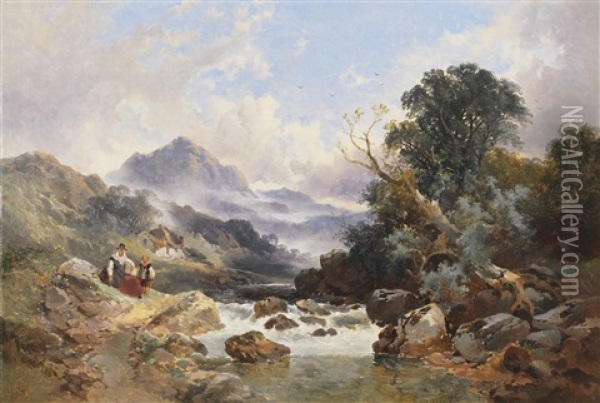 Walisische Berglandschaft Oil Painting - Joseph Horlor