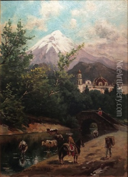View Of Mexico Oil Painting - August Loehr