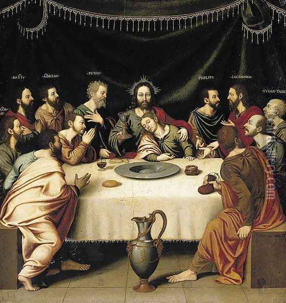The Last Supper 1570s Oil Painting - Fray Nicolas BORRAS