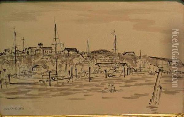 Harbor Scene Oil Painting - John Kane