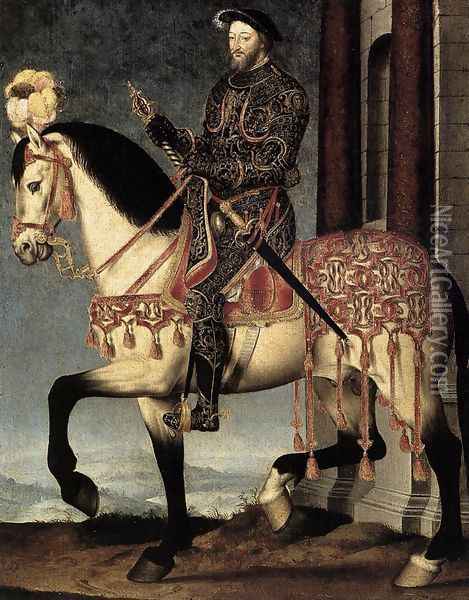 Portrait of Francis I, King of France c. 1540 2 Oil Painting - Francois Clouet