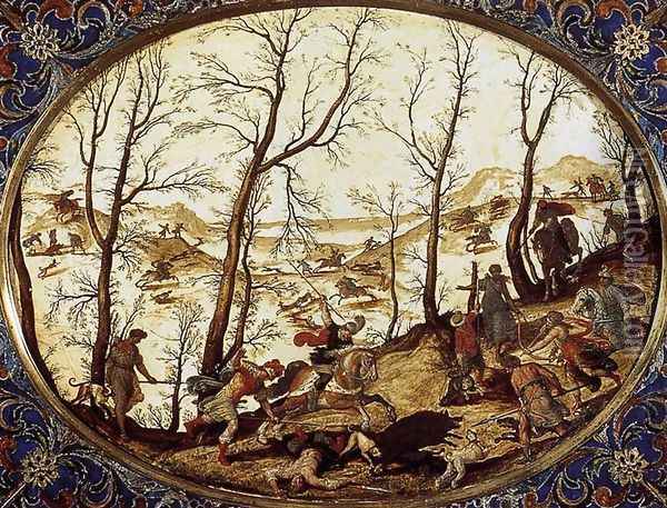 The Death of Adonis c. 1593 Oil Painting - Antonio Tempesta