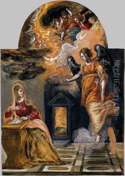 Annunciation 1568 Oil Painting - El Greco (Domenikos Theotokopoulos)