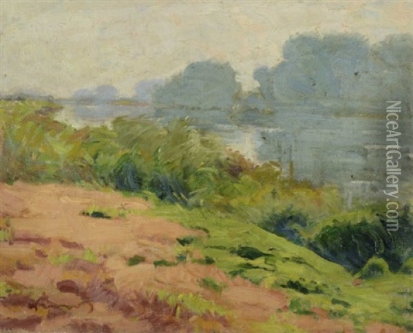 Les Berges Oil Painting - Abel Louis Alphonse Lauvray