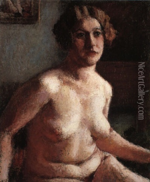 Seated Nude, Half Length Oil Painting - Roderic O'Conor