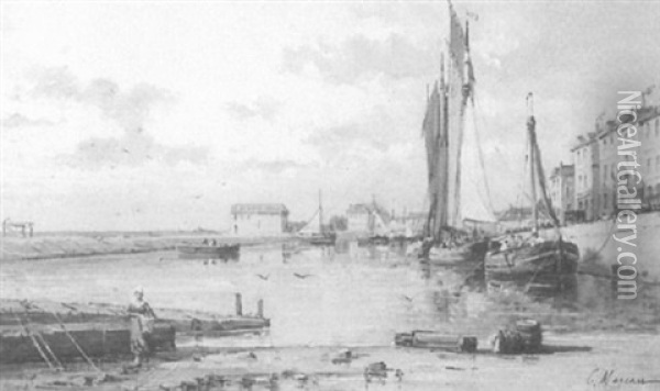 Voilier Dans Un Port Oil Painting - Gustave Mascart