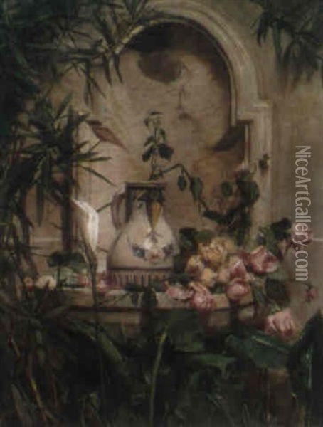 Gartenidylle Oil Painting - Marie De Bievre