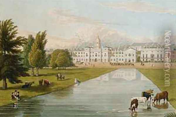 View of the Horse Guards and Melbourne House Oil Painting - Robert the Elder Havell