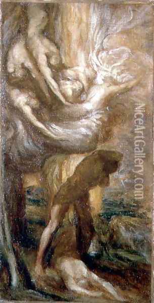 The Curse of Cain Oil Painting - George Frederick Watts