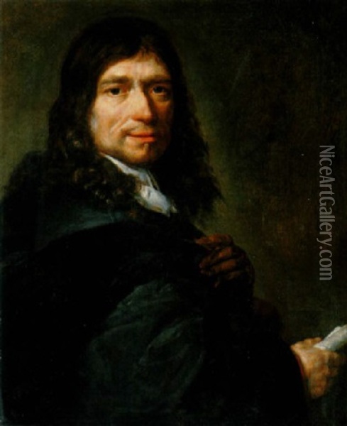 Portrait De Rene Descartes (?) Oil Painting - Charles Le Brun